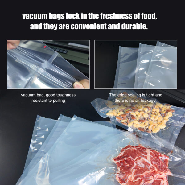 +PE Plastic Heat Seal Disposable Silk Screen Printed Vacuum Cooked Food Bags 28x38cm for Food Storage and Freezing