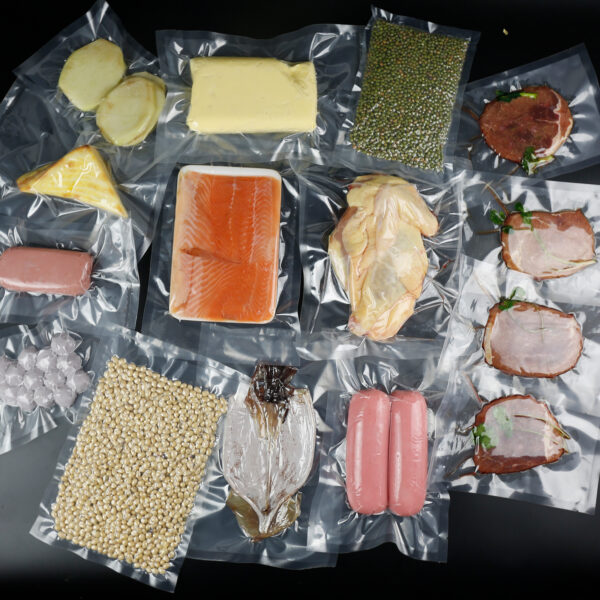 +PE Plastic Heat Seal Disposable Silk Screen Printed Vacuum Cooked Food Bags 28x38cm for Food Storage and Freezing